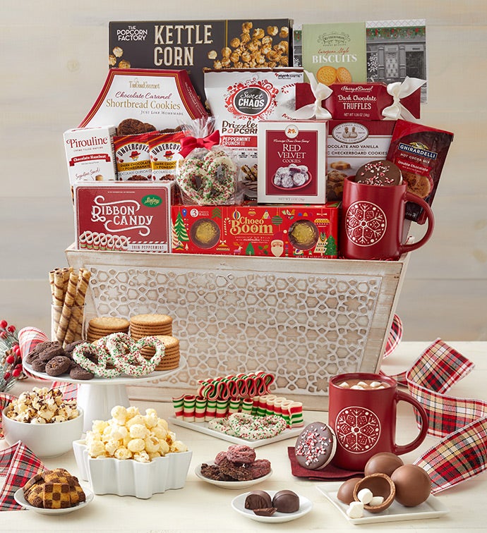 Holiday Wishes Wooden Basket